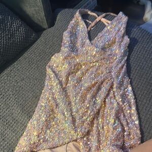 Fashion Nova Glittering Sequin Mini Dress - Multicolor